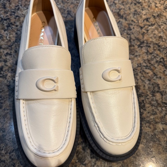 Coach women's leah platform lug sole loafers cream - Picture 9 of 9